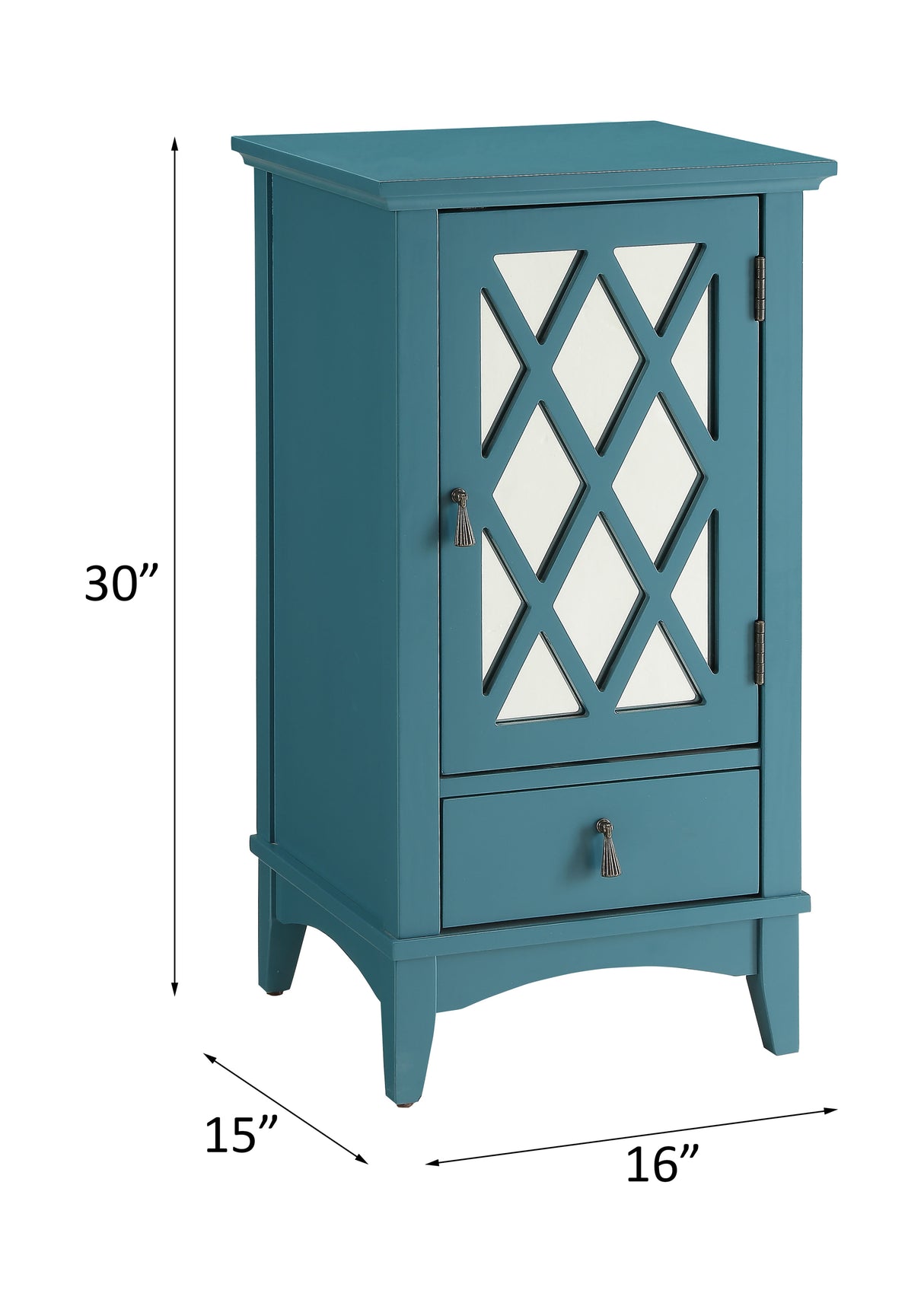 Ceara Teal Finish Accent Table