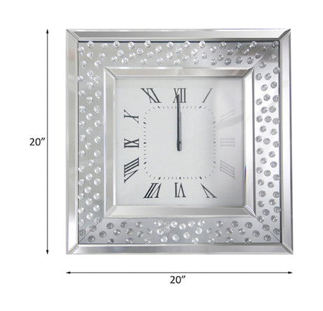 Nysa Mirrored & Faux Crystals Wall Clock