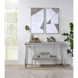 Chafik Mirrored, Natural Oak & Chrome Finish Accent Mirror (Set-2)