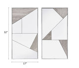 Chafik Mirrored, Natural Oak & Chrome Finish Accent Mirror (Set-2)