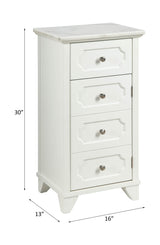 Shakeia Marble Top & White Finish Cabinet