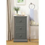 Swart Marble Top & Gray Finish Cabinet