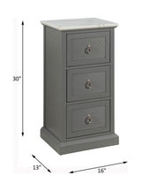 Swart Marble Top & Gray Finish Cabinet