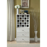 Wiesta Antique White Finish Wine Cabinet