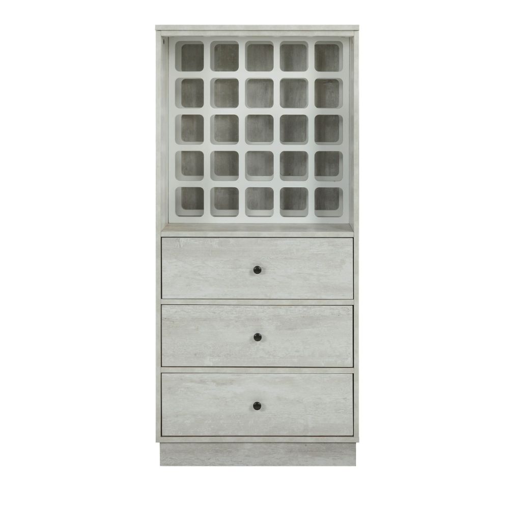 Wiesta Antique White Finish Wine Cabinet