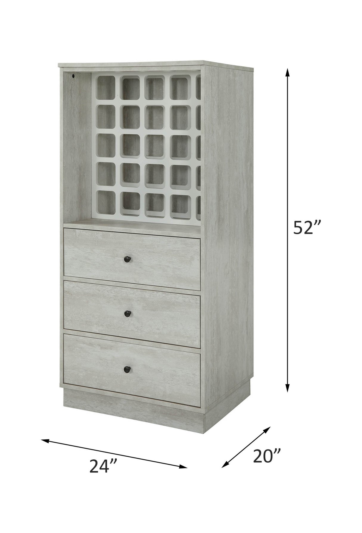 Wiesta Antique White Finish Wine Cabinet