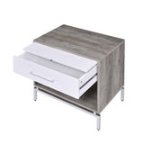 Cistus Weathered Gray Oak & White Finish Accent Table