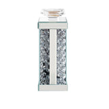 Nysa Mirrored & Faux Crystals Candle Holder (Set-2)