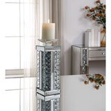 Nysa Mirrored & Faux Crystals Candle Holder (Set-2)