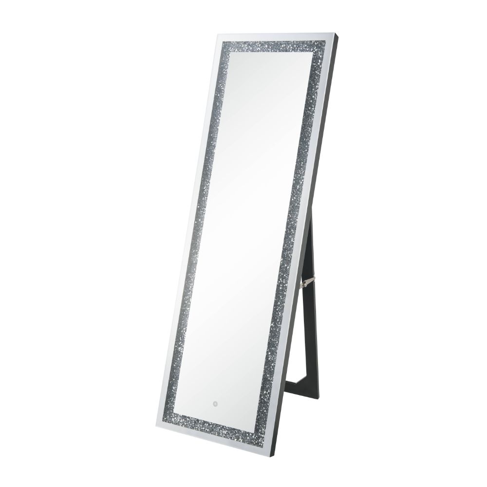 Noralie Mirrored & Faux Diamonds Floor Mirror