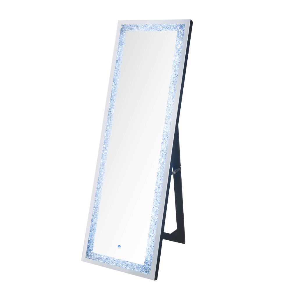 Noralie Mirrored & Faux Diamonds Floor Mirror