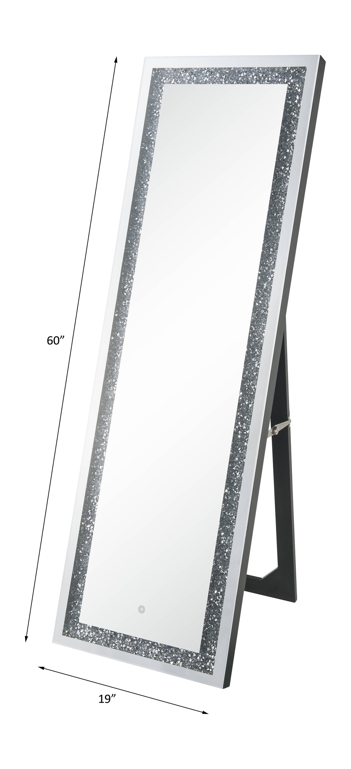 Noralie Mirrored & Faux Diamonds Floor Mirror