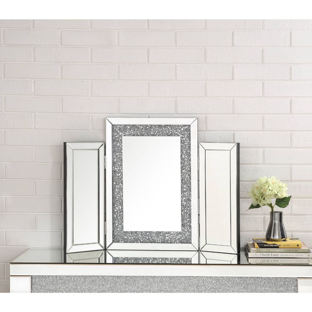 Noralie Mirrored & Faux Diamonds Accent Decor