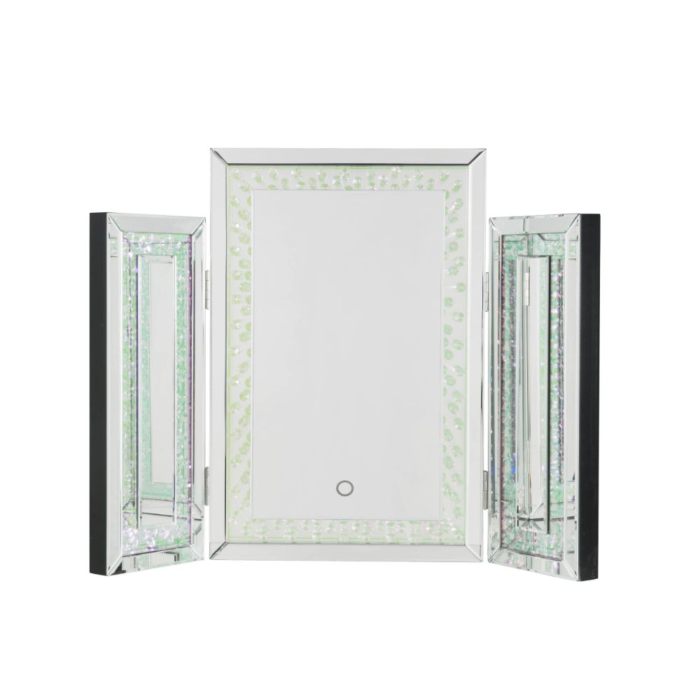 Nysa Mirrored & Faux Crystals Accent Decor