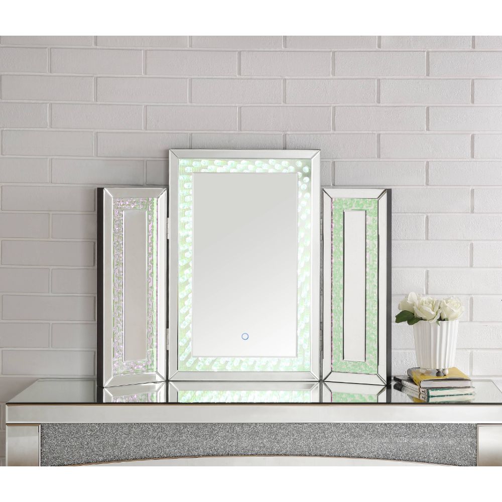 Nysa Mirrored & Faux Crystals Accent Decor