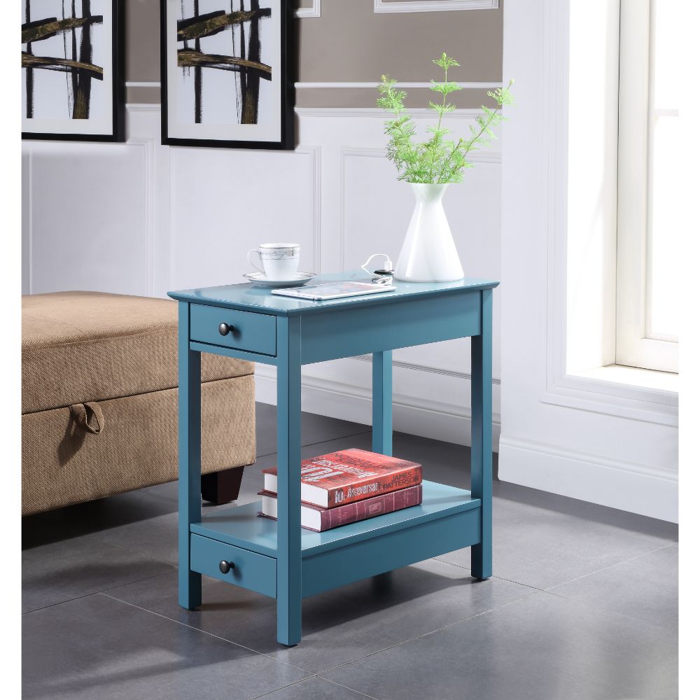 Byzad Teal Finish Accent Table