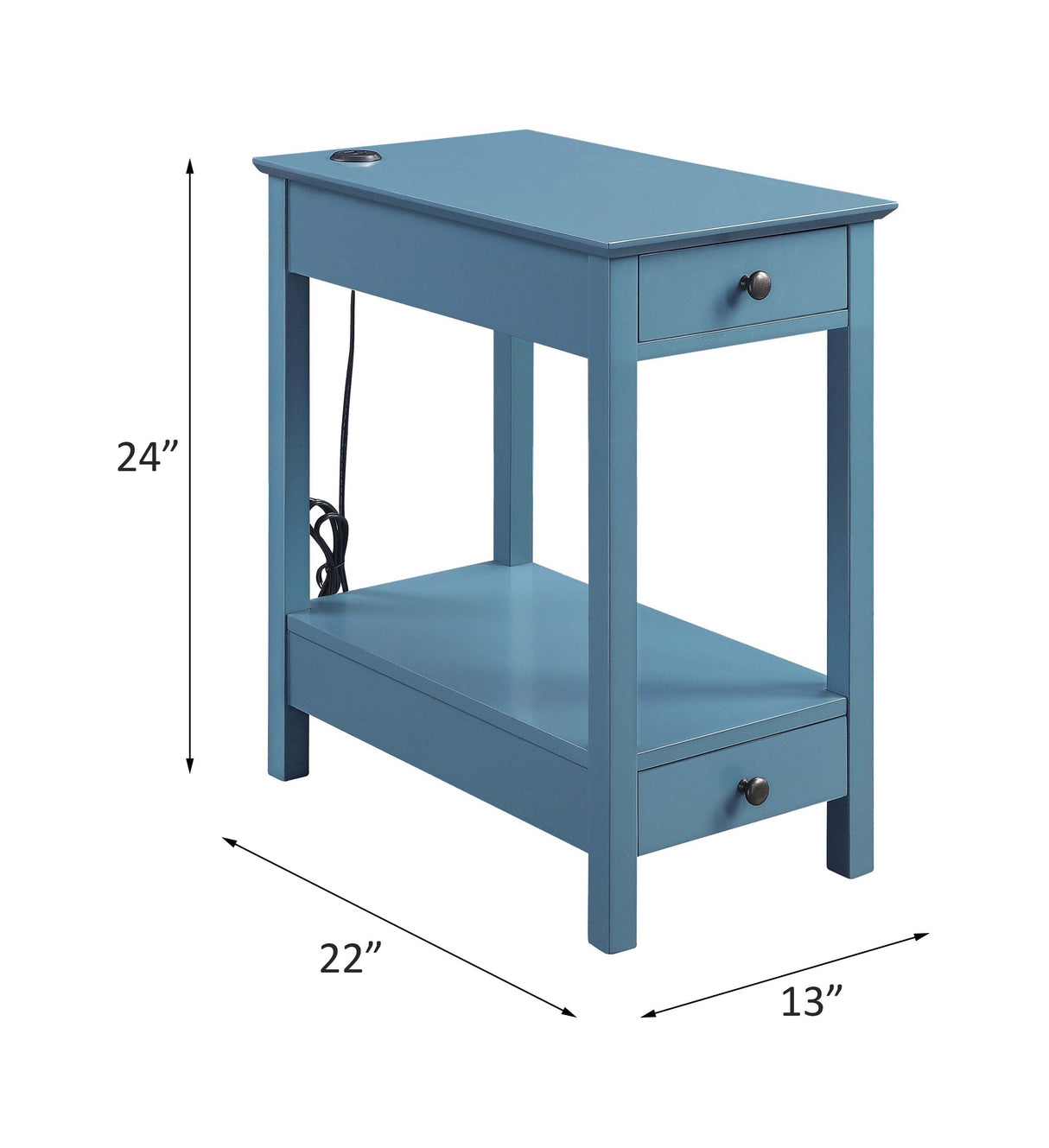 Byzad Teal Finish Accent Table