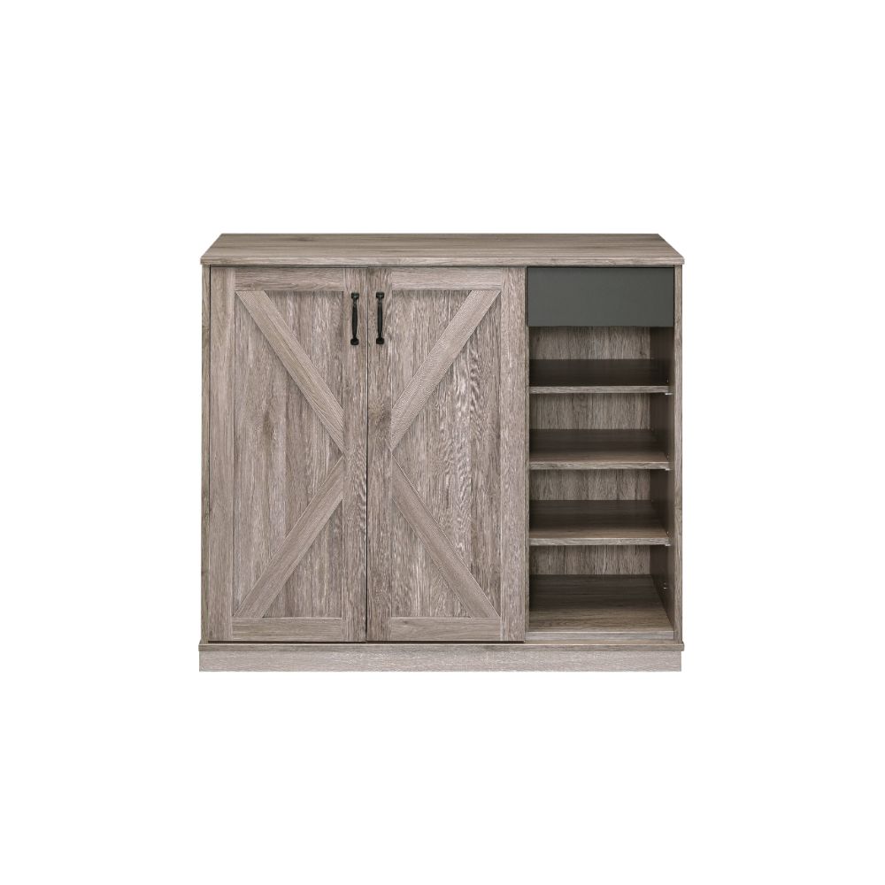 Toski Rustic Gray Oak Finish Cabinet