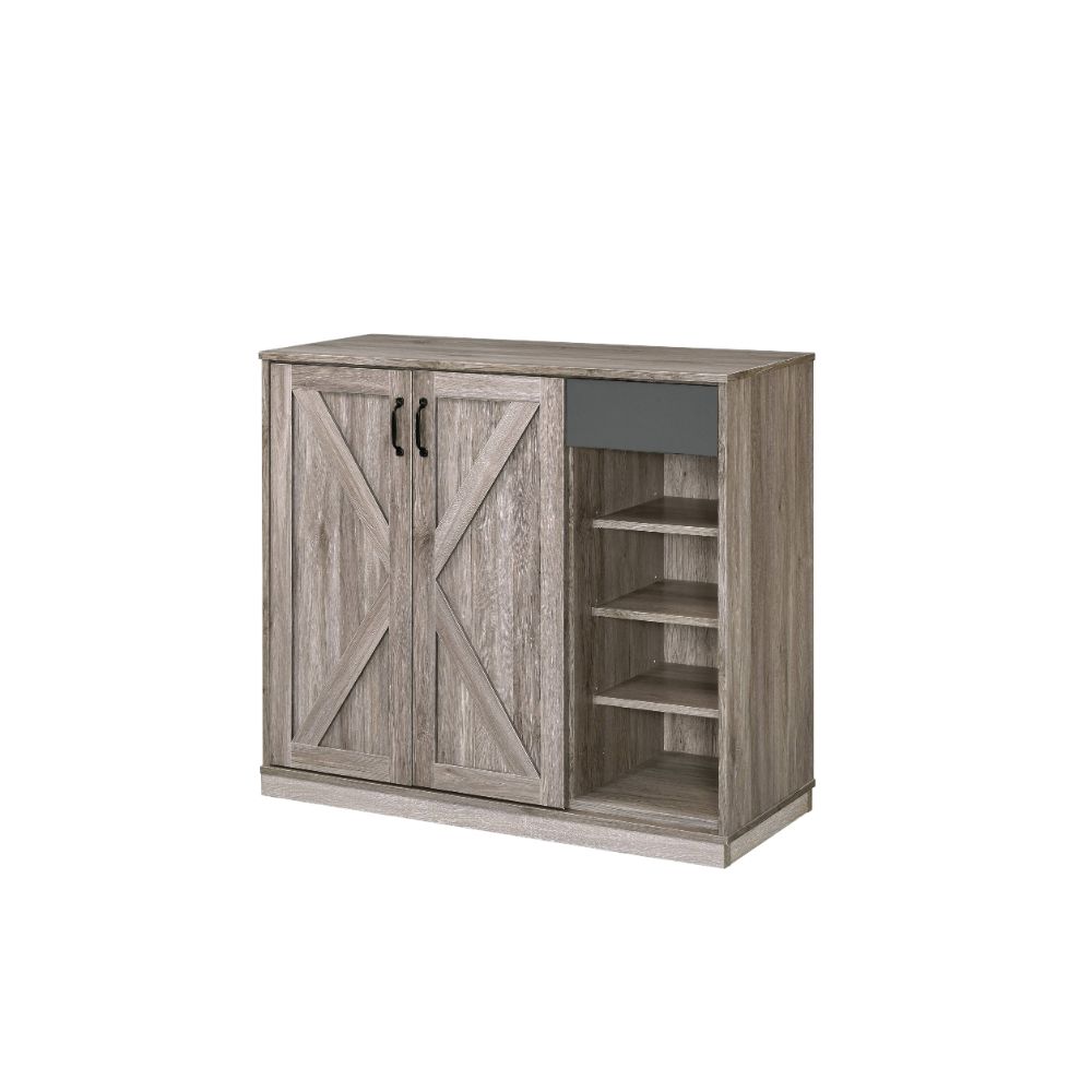 Toski Rustic Gray Oak Finish Cabinet