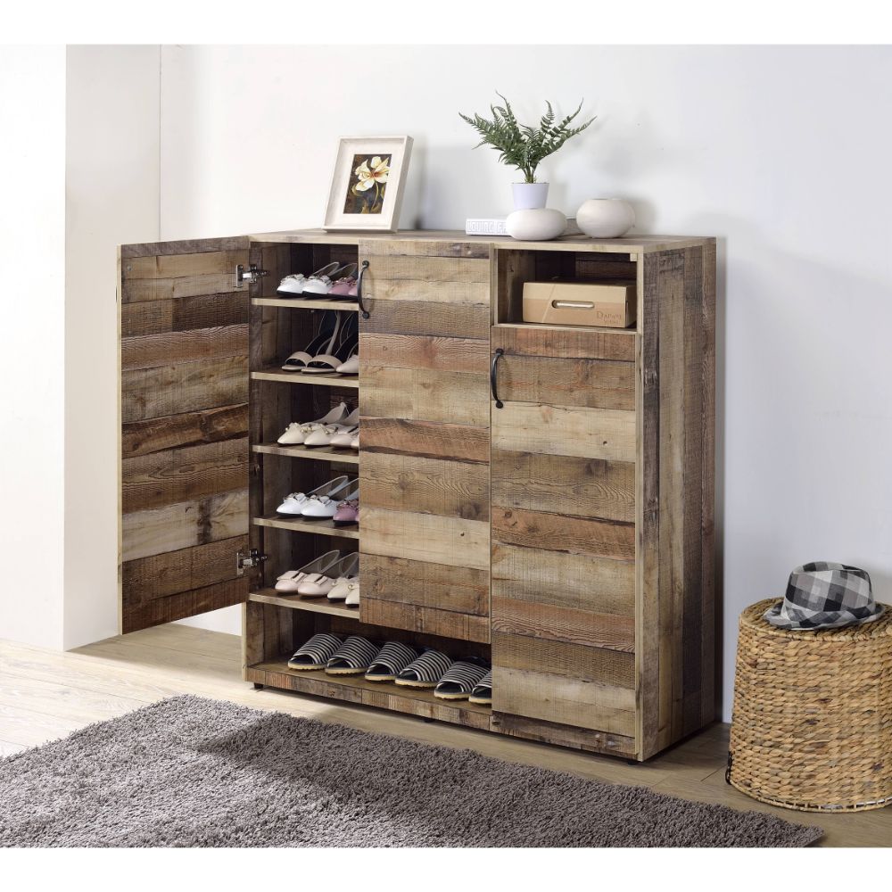 Howia Rustic Gray Oak Finish Cabinet