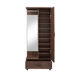 Tsula Rustic Walnut Finish Hall Tree