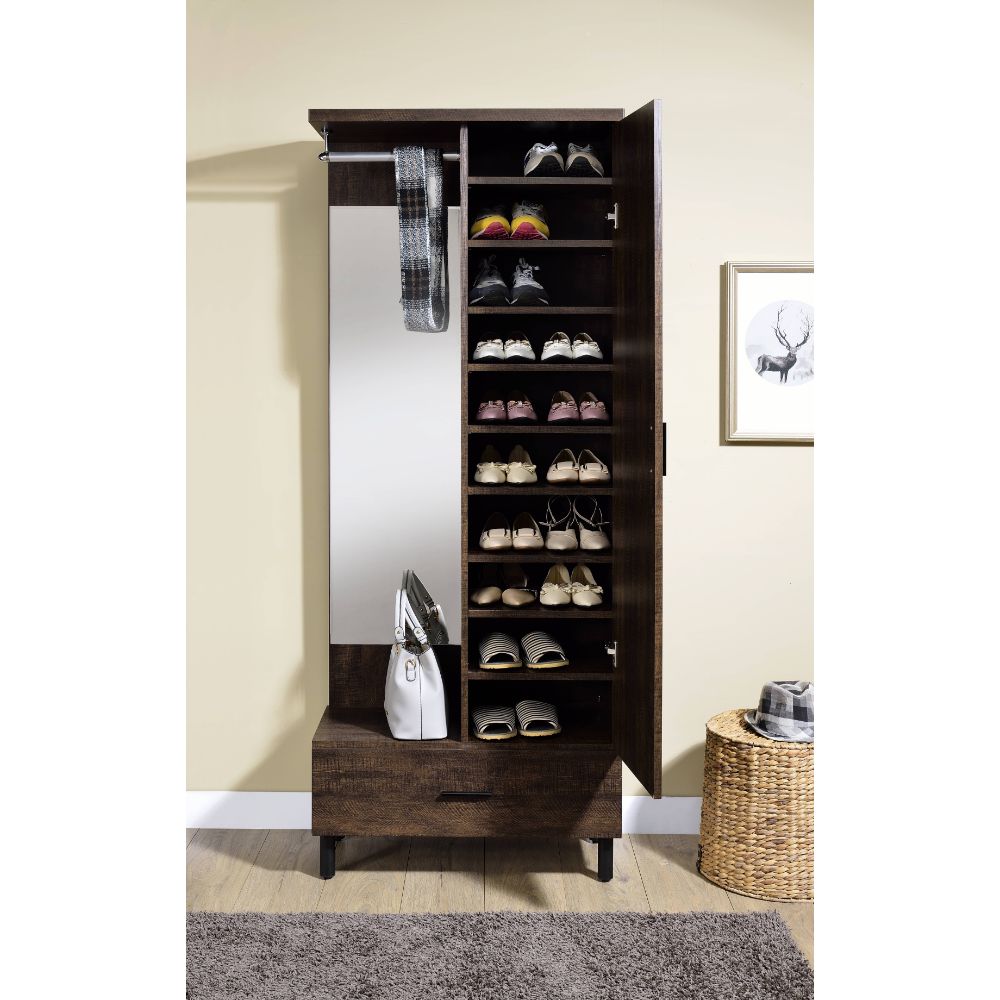 Tsula Rustic Walnut Finish Hall Tree