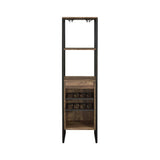 Narik Weathered Oak Finish Wine Cabinet