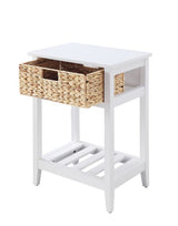 Chinu White & Natural Finish Accent Table