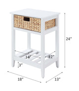 Chinu White & Natural Finish Accent Table