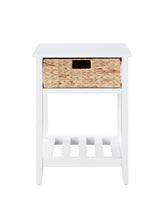 Chinu White & Natural Finish Accent Table