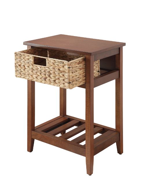 Chinu Walnut & Natural Finish Accent Table