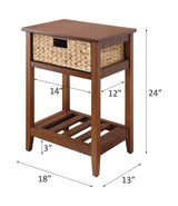 Chinu Walnut & Natural Finish Accent Table