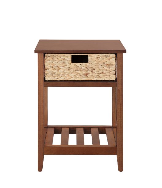 Chinu Walnut & Natural Finish Accent Table