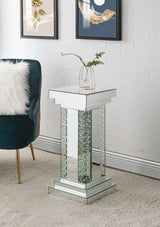 Nysa Mirrored & Faux Crystals Inlay Pedestal