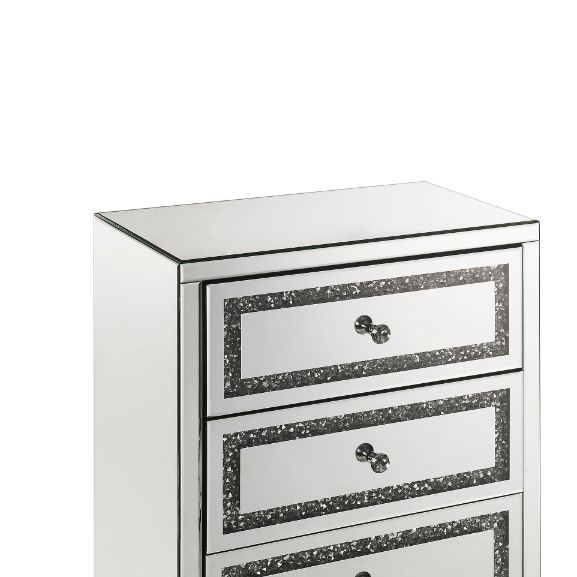 Noor Mirrored, Faux Diamonds Cabinet