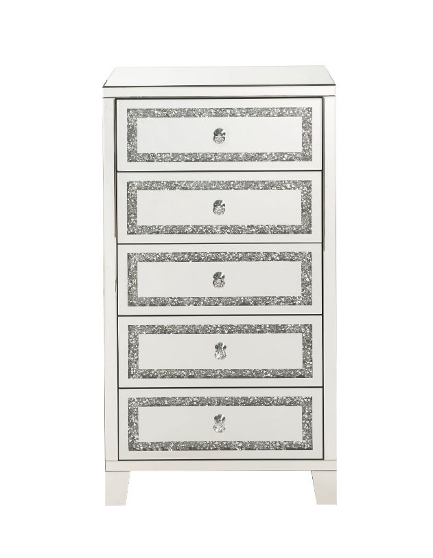 Noor Mirrored, Faux Diamonds Cabinet