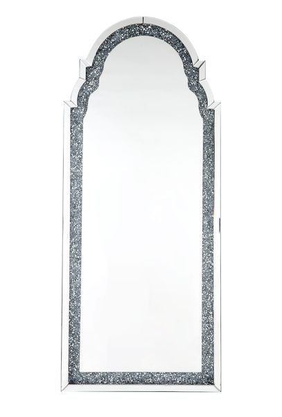 Noralie Mirrored & Faux Diamonds Floor Mirror