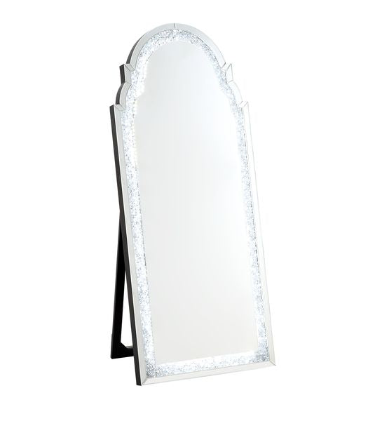 Noralie Mirrored & Faux Diamonds Floor Mirror