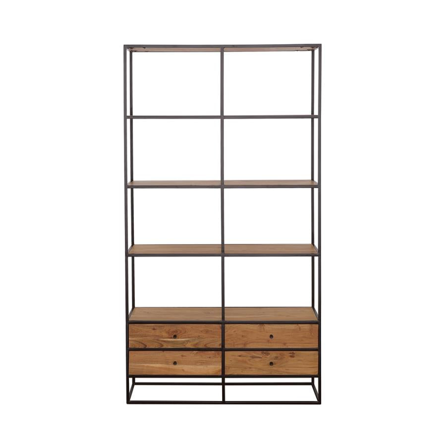 Belcroft 4-Drawer Etagere Natural Acacia And Black