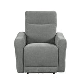 Edition Gray Power Lay Flat Reclining Chair With Headrest And Usb Port