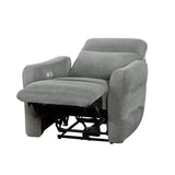 Edition Gray Power Lay Flat Reclining Chair With Headrest And Usb Port