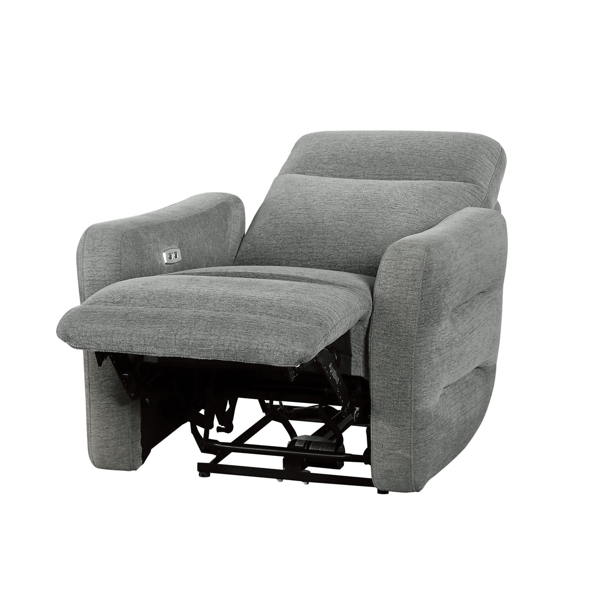 Edition Dove Gray Power Lay Flat Reclining Chair With Power Headrest And Usb Port
