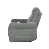 Edition Gray Power Lay Flat Reclining Chair With Headrest And Usb Port