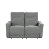 Edition Gray Power Double Lay Flat Reclining Love Seat With Headrests And Usb Ports