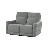 Edition Gray Power Double Lay Flat Reclining Love Seat With Headrests And Usb Ports