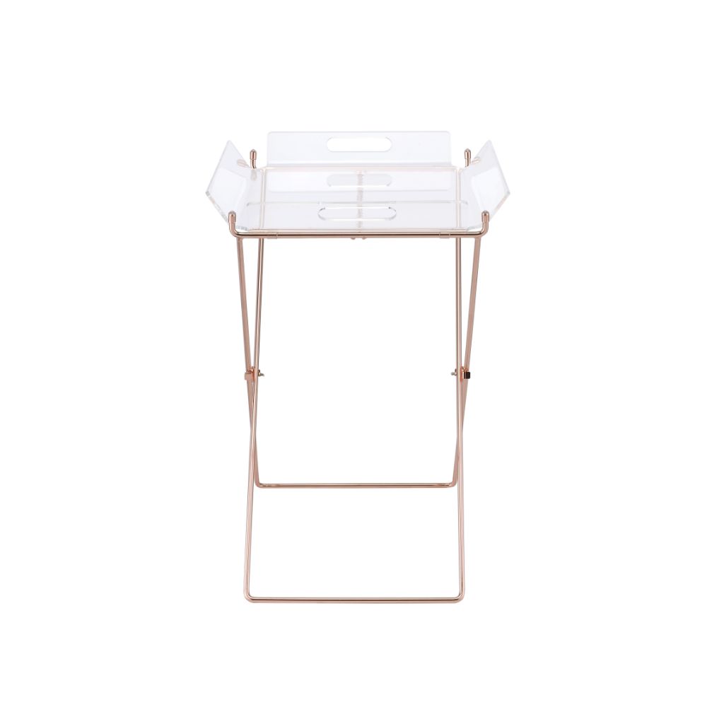 Cercie Clear Acrylic & Copper Finish Tray Table