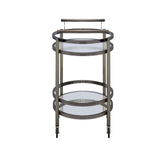 Lakelyn Clear Glass & Brushed Bronze Finish Serving Cart