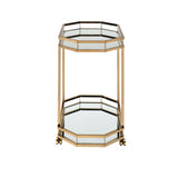 Lacole Mirrored & Champagne Finish Serving Cart