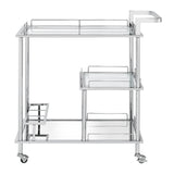 Splinter Clear Glass & Chrome Finish Serving Cart