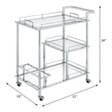 Splinter Clear Glass & Chrome Finish Serving Cart